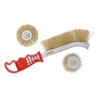 Набор щеток для дрели, 3 шт, 1 плоская, 65 мм, 50 мм "чашка", ручная металлическая Matrix по ценам производителя в Уфе с доставкой по всей России