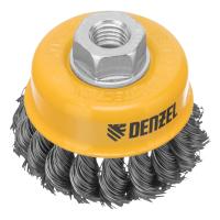 Щетка для УШМ, 75 мм, "Чашка", крученая нержавеющая проволока 0.5 мм, М14 Denzel по ценам производителя в Уфе с доставкой по всей России