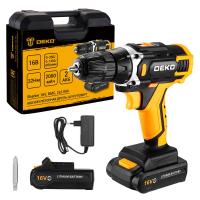 Аккумуляторная дрель-шуруповерт DEKO Sharker 16V в кейсе, 2х2.0Ач