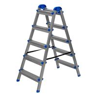 Стремянка двухсторонняя 5 ступеней, сталь профиль, стальные ступени, Сибртех по ценам производителя в Уфе с доставкой по всей России