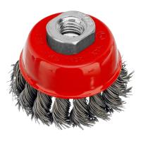 Щетка для УШМ, 65 мм, М14, "чашка", крученая проволока 0.5 мм Matrix по ценам производителя в Уфе с доставкой по всей России