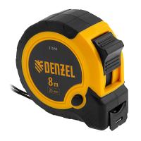 Рулетка 8м х 25мм, двухкомп. корпус, кнопка-пауза Denzel по ценам производителя в Уфе с доставкой по всей России