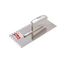 Гладилка из нержавеющей стали, 280 x 130 мм, деревянная ручка, зуб 8 x 8 мм Matrix по ценам производителя в Уфе с доставкой по всей России