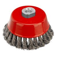 Щетка для УШМ, 100 мм, М14, "чашка", крученая проволока 0.35 мм Matrix по ценам производителя в Уфе с доставкой по всей России