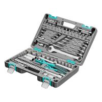 Набор инструментов 1/2", 1/4", CrV, 12 гранные головки, пластиковый кейс, 82 предмета Stels