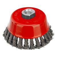 Щетка для УШМ, 100 мм, М14, "чашка", крученая проволока 0.8 мм Matrix по ценам производителя в Уфе с доставкой по всей России