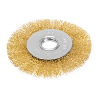 Щетка для УШМ, 125 мм, посадка 22.2 мм, плоская, латунированная витая проволока Matrix по ценам производителя в Уфе с доставкой по всей России