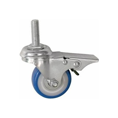 Колесо аппаратное поворотное SCtvb 92 75 мм с болтом и тормозом (синяя резина) по ценам производителя в Уфе с доставкой по всей России