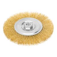 Щетка для УШМ, 150 мм, М14, плоская, латунированная витая проволока Matrix по ценам производителя в Уфе с доставкой по всей России