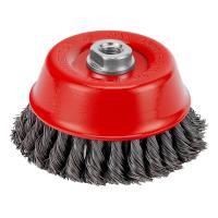 Щетка для УШМ, 125 мм, М14, "чашка", двухрядная, крученая проволока 0.5 мм Matrix по ценам производителя в Уфе с доставкой по всей России