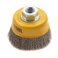 Щетка для УШМ, 75 мм, "Чашка", витая нержавеющая проволока 0.3 мм, М14 Denzel по ценам производителя в Уфе с доставкой по всей России