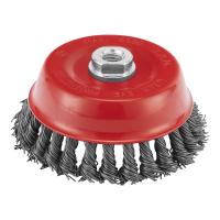 Щетка для УШМ, 125 мм, М14, "чашка", крученая проволока 0.8 мм Matrix по ценам производителя в Уфе с доставкой по всей России
