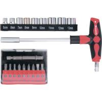 Отвертка с Т-образной эргономичной ручкой, набором бит и насадок, 20 шт, CrV Matrix по ценам производителя в Уфе с доставкой по всей России