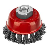 Щетка для УШМ, 65 мм, М14, "чашка", крученая проволока 0.8 мм Matrix по ценам производителя в Уфе с доставкой по всей России