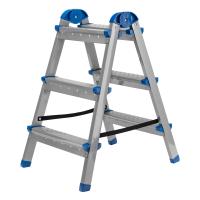 Стремянка двухсторонняя 3 ступени, сталь профиль, стальные ступени, Сибртех по ценам производителя в Уфе с доставкой по всей России