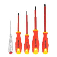 Набор отверток диэлектрических до 1000 В, 5 шт, тестер, CrV, двухкомпонентные рукоятки Сибртех по ценам производителя в Уфе с доставкой по всей России