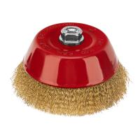 Щетка для УШМ, 150 мм, М14, "чашка", латунированная витая проволока Matrix по ценам производителя в Уфе с доставкой по всей России