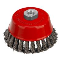 Щетка для УШМ, 100 мм, М14, "чашка", крученая проволока 0.5 мм Matrix по ценам производителя в Уфе с доставкой по всей России