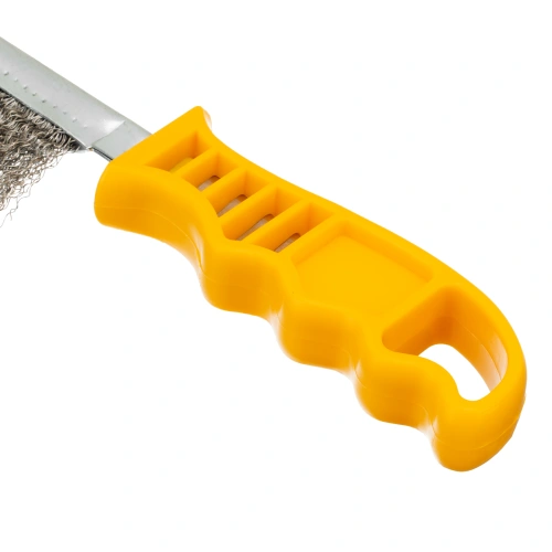 Щетка металлическая с пластмассовой ручкой, нержавеющая проволока DENZEL по ценам производителя в Уфе с доставкой по всей России