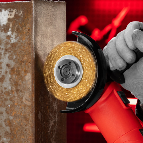 Щетка для УШМ, 100 мм, посадка 22.2 мм, плоская, латунированная витая проволока Matrix по ценам производителя в Уфе с доставкой по всей России