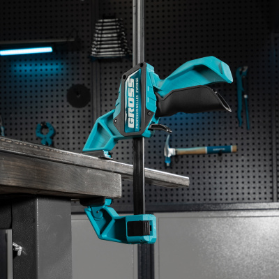 Струбцина реечная, быстрозажимная, пистолетного типа, пошаговый механизм, пластиковый корпус, 450мм Gross по ценам производителя в Уфе с доставкой по всей России