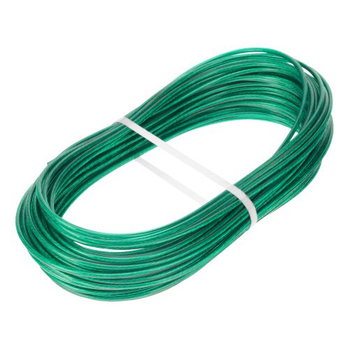 Трос металлополимерный зеленый ПР-3.0, толщина 3.0 мм, моток 20 метров Сибртех по ценам производителя в Уфе с доставкой по всей России