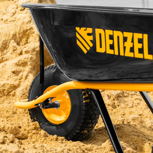 Тачка строительная, усиленная, объем 130 л, 230 кг, колесо 15х6.00-6 Denzel по ценам производителя в Уфе с доставкой по всей России