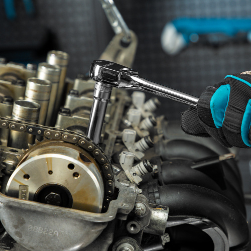 Ключ-трещотка 3/8", CrV, 120 зубьев, цельнометаллический, хром Gross по ценам производителя в Уфе с доставкой по всей России