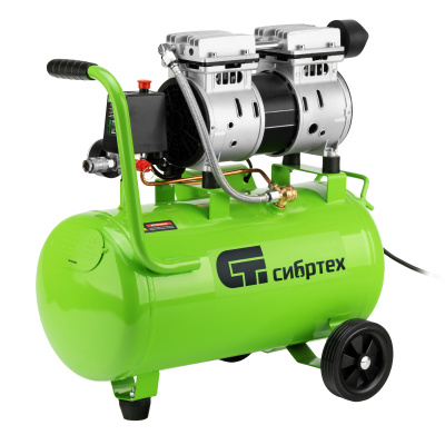 Компрессор безмаслянный малошумный МБ 1100/24,1100 Вт, 24 л, 170 л/мин Сибртех по ценам производителя в Уфе с доставкой по всей России