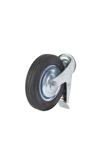Колесо поворотное SCtB 80 200 мм резина с болтом и тормозом (F) по ценам производителя в Уфе с доставкой по всей России