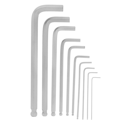 Набор ключей имбусовых HEX, 1.5-12 мм, CrV, 10 шт, удлиненных, шарообразный наконечник, с сатинированным покрытием, чехол Matrix по ценам производителя в Уфе с доставкой по всей России