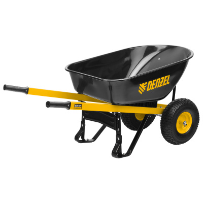 Тачка строительная, усиленная, объем 140 л, 250 кг, двухколесная, колесо 15х6.00-6 Denzel по ценам производителя в Уфе с доставкой по всей России