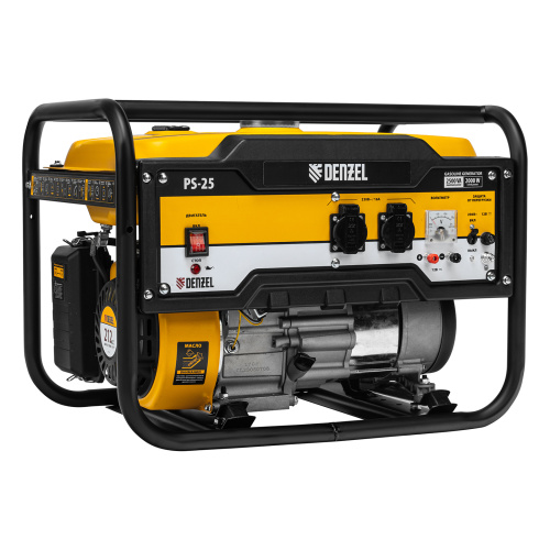Генератор бензиновый PS 25, 2.5 кВт, 230 В, 15 л, ручной стартер Denzel по ценам производителя в Уфе с доставкой по всей России