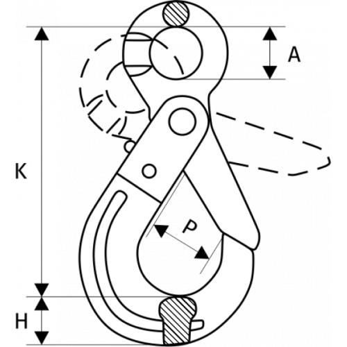 Крюк самозакрывающийся 15т, размер 22 - 8 по ценам производителя в Уфе с доставкой по всей России