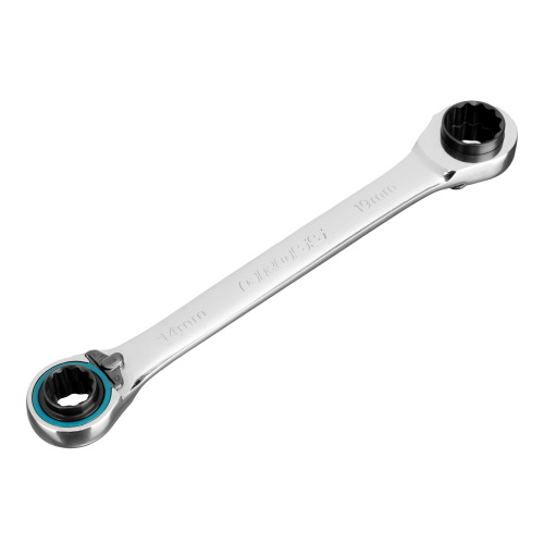 Набор ключей накидных с трещоткой, 8-19 мм, 2 шт, многоразмерные, реверсивные, CrV Gross по ценам производителя в Уфе с доставкой по всей России