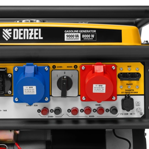 Генератор бензиновый PS 90 ED-3, 9.0 кВт, переключение режима 230 В/400 В, 25 л, электростартер Denzel по ценам производителя в Уфе с доставкой по всей России