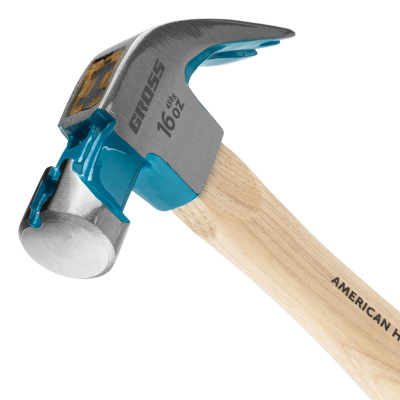 Молоток-гвоздодер, 450 г, угол 45, магнит, обрезиненная рукоятка American hickory GROSS по ценам производителя в Уфе с доставкой по всей России