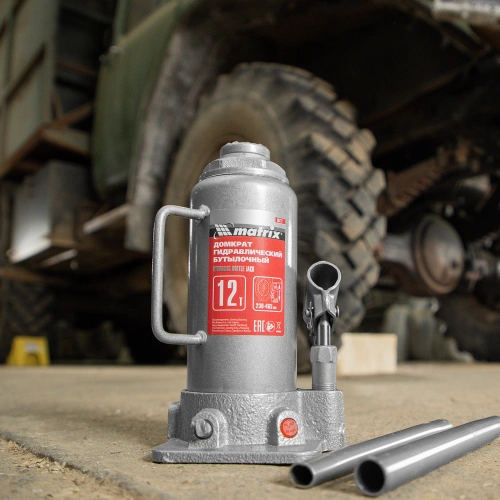 Домкрат гидравлический бутылочный, 12 т, высота подъема 230-465 мм Matrix по ценам производителя в Уфе с доставкой по всей России