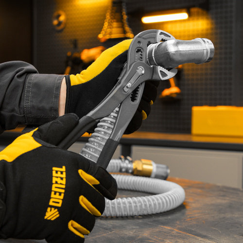 Клещи переставные, кнопочный механизм, обливные рукоятки, 300 мм Denzel по ценам производителя в Уфе с доставкой по всей России