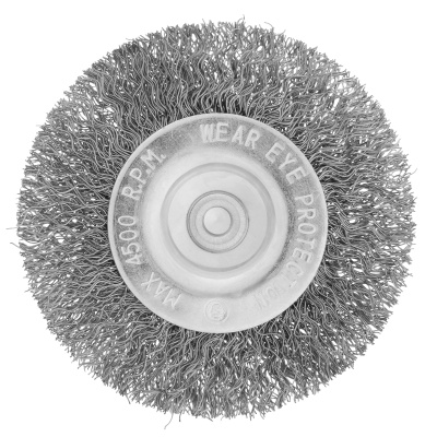 Щетка для дрели, 75 мм, плоская со шпилькой, витая проволока Сибртех по ценам производителя в Уфе с доставкой по всей России
