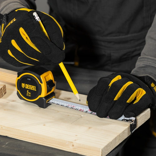 Рулетка 5м х 25мм, двухкомп. корпус, магнитный обрезиненный зацеп Denzel по ценам производителя в Уфе с доставкой по всей России