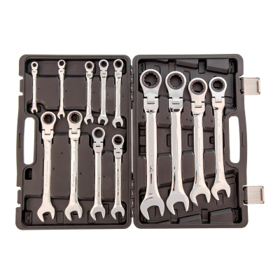 Набор ключей комбинированных, трещоточных шарнирных 13 шт. Matrix по ценам производителя в Уфе с доставкой по всей России