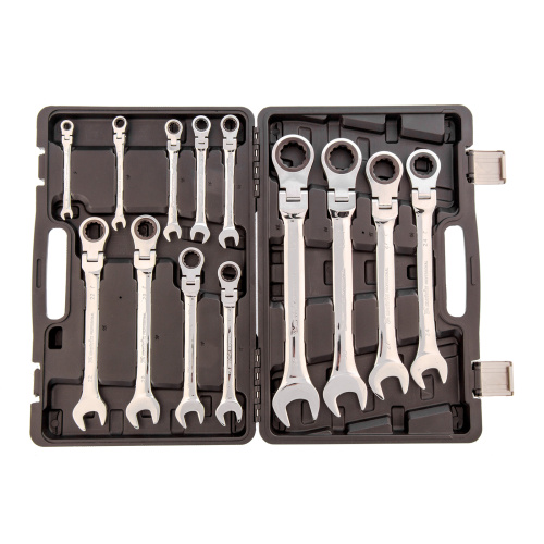 Набор ключей комбинированных, трещоточных шарнирных 13 шт. Matrix по ценам производителя в Уфе с доставкой по всей России