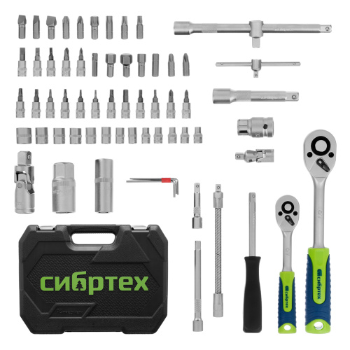 Набор инструментов, 1/2", 1/4", пластиковый кейс, 94 предмета// Сибртех по ценам производителя в Уфе с доставкой по всей России