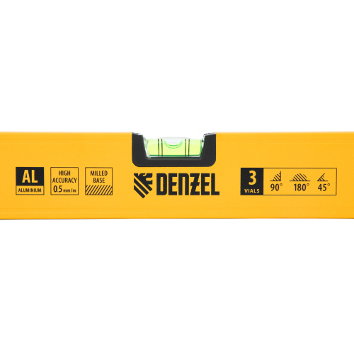 Уровень алюминиевый, магнит, фрезерованный, 3 глазка (1 зеркал.) 0,5 мм/м, 1000 мм Denzel по ценам производителя в Уфе с доставкой по всей России