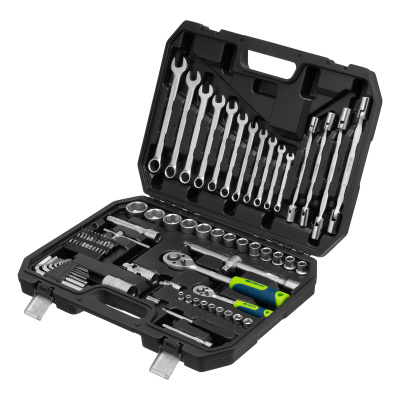 Набор инструментов, 1/2", 1/4", пластиковый кейс 89 предметов Сибртех по ценам производителя в Уфе с доставкой по всей России