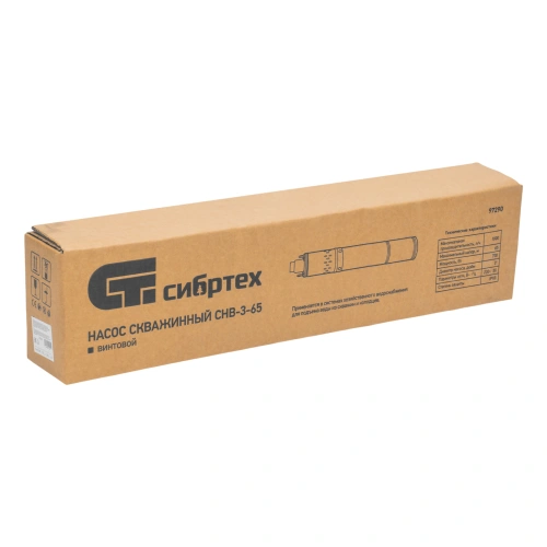 Скважинный насос СНВ-3-65, винтовой, диаметр 3", 700 Вт, 1800 л/ч, напор 65 м Сибртех по ценам производителя в Уфе с доставкой по всей России