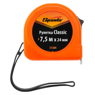 Рулетка Classic,7,5 м х 24 мм,пластиковый корпус Sparta по ценам производителя в Уфе с доставкой по всей России