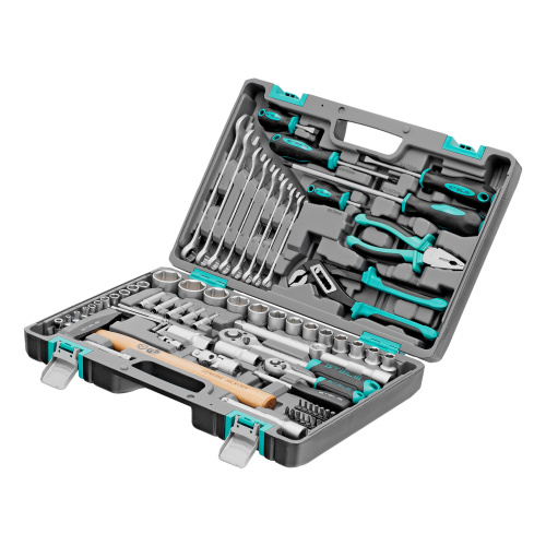 Набор инструментов, 1/2", 1/4", CrV, пластиковый кейс 76 предметов Stels по ценам производителя в Уфе с доставкой по всей России
