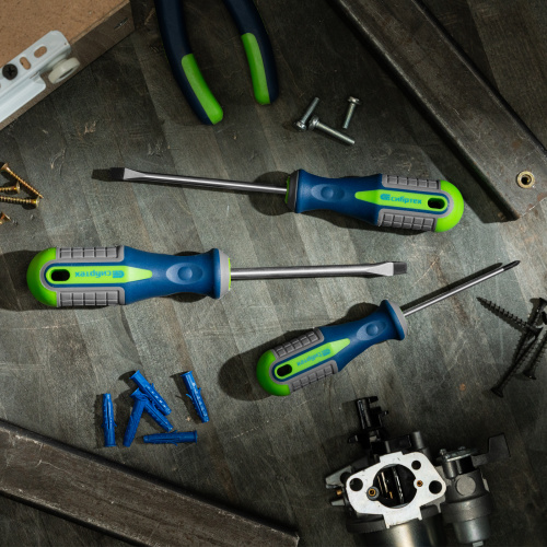 Набор отверток, CrV, трехкомпонентные рукоятки, 6 предметов Сибртех по ценам производителя в Уфе с доставкой по всей России